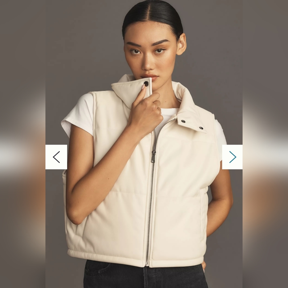 Anthropologie Faux Leather Vest - Picture 2 of 9